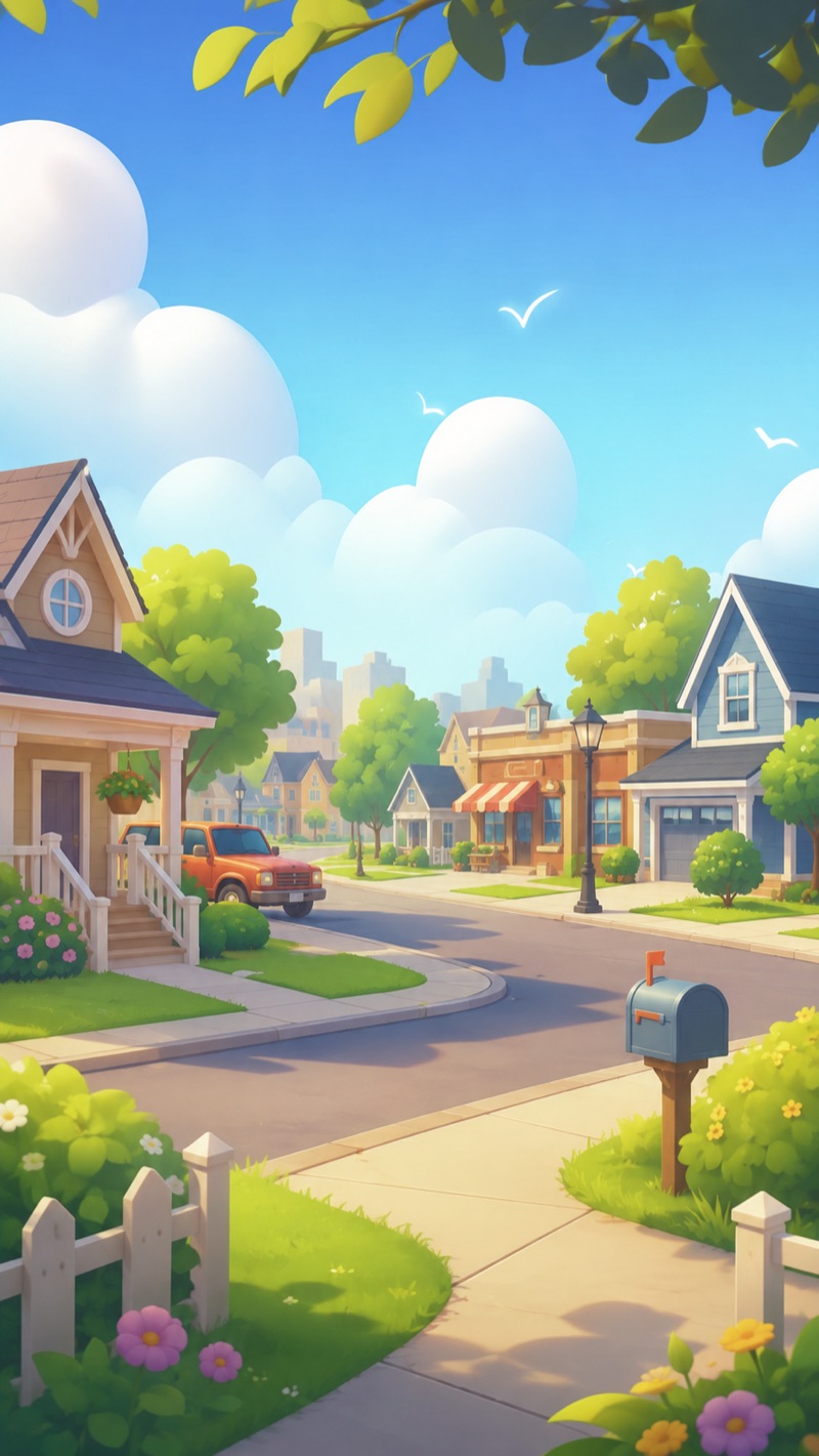 Cake Home neighborhood street scene